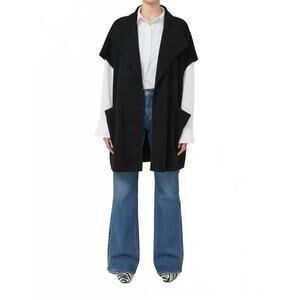 NEW BRODIE CASHMERE luxe avery poncho in black